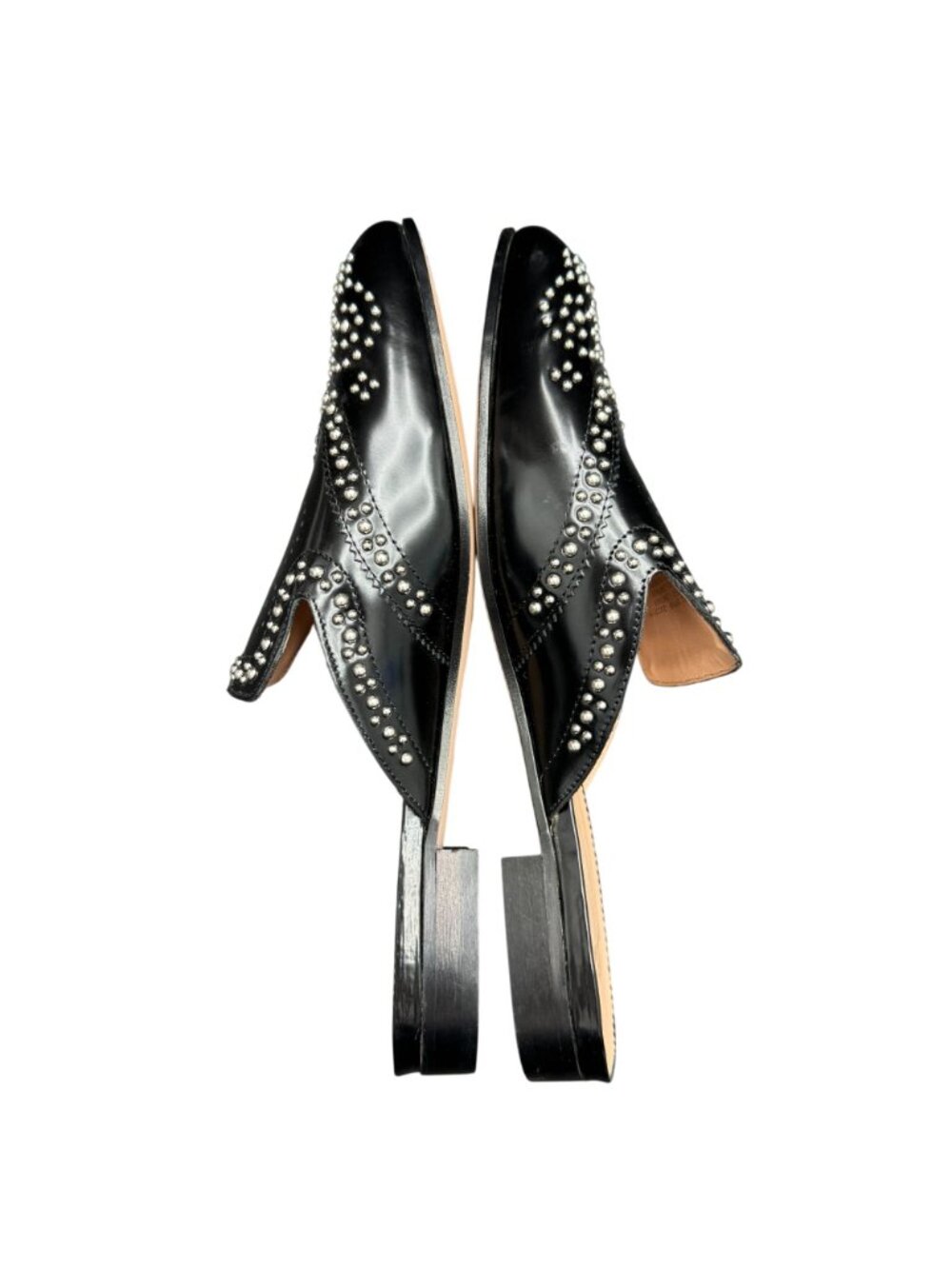 J.Crew Academy Loafer Studded Mules Women's Black Leather, Size 8.5 WORN ONCE - Picture 6 of 10